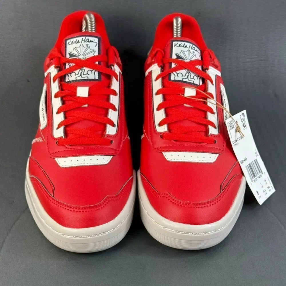Reebok Keith Haring x Club C Legacy 'Three-Eyed Smiling Face' shoes mens size 8